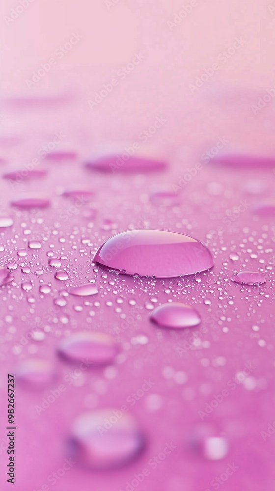 Waterdrop bubble splashing rounded on pink blurred background Waterdrop bubble splashing rounded on pink blurred background