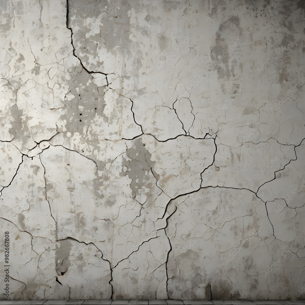 Cracked Peeling Paint on Old Concrete Wall Cracked Peeling Paint on Old Concrete Wall