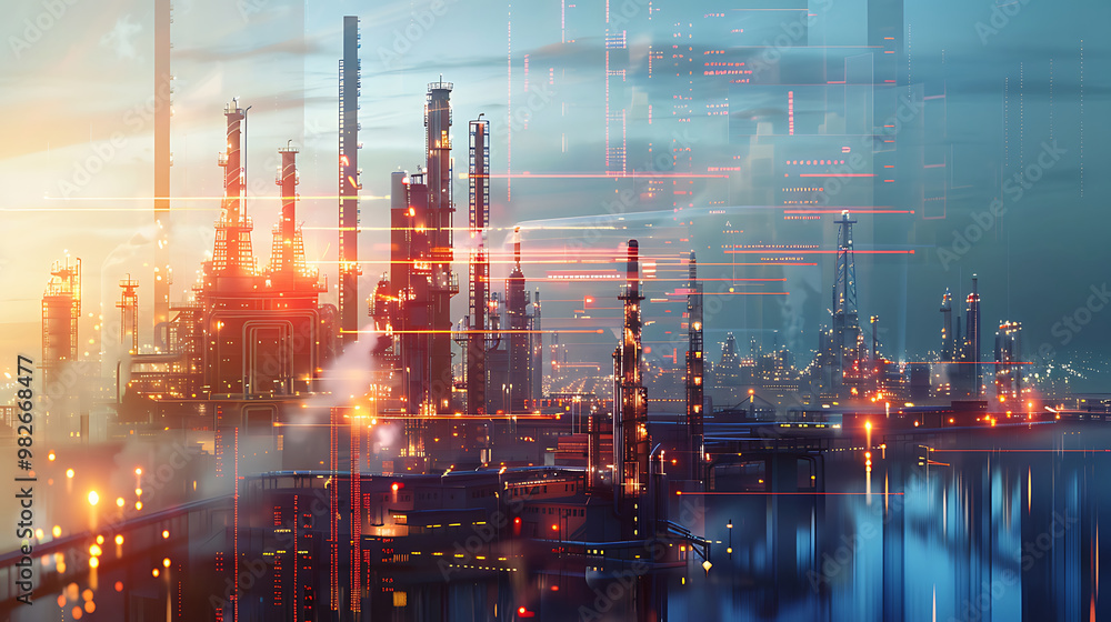 Naklejka premium steampunk city