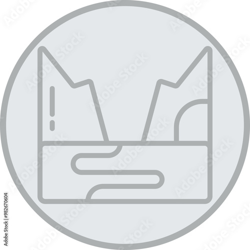 Fjord Vector Icon Design