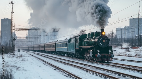 Steam train departs from Riga railway station