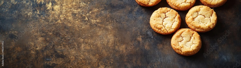 Delicious homemade cookies arranged on a rustic surface, perfect for desserts or snack inspirations. Delicious homemade cookies arranged on a rustic surface, perfect for desserts or snack inspirations.