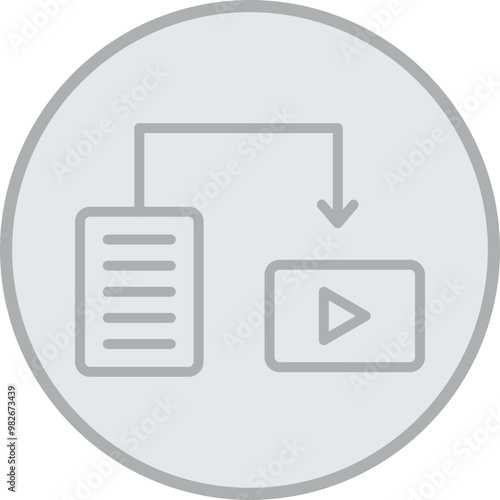 Text To Video Vector Icon Design