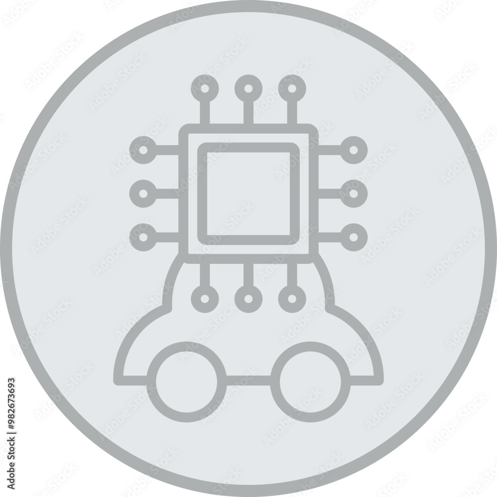 Self Driving Car Vector Icon Design Self Driving Car Vector Icon Design