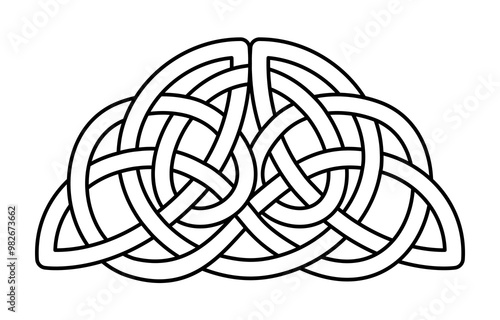 Celtic style interlaced pattern isolated vector.