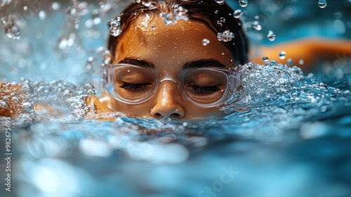 Woman Swimming Underwater