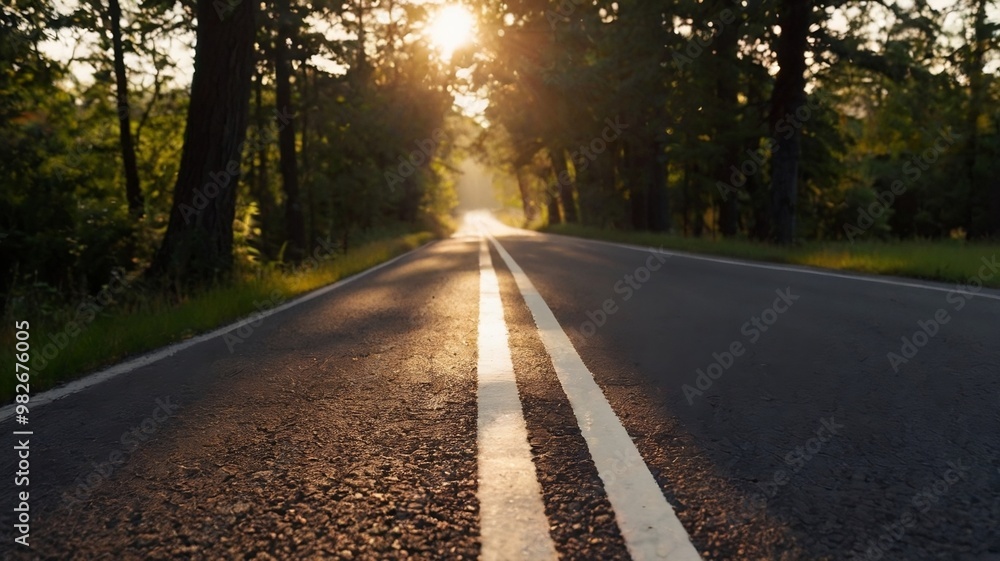 Road with Forward Arrow at Sunrise. Road with Forward Arrow at Sunrise.