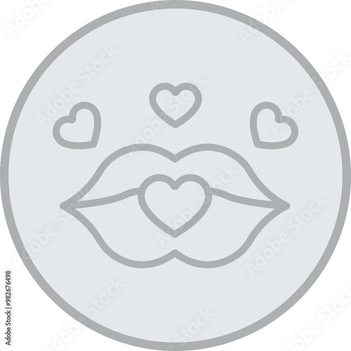 Lips Kiss Icon Design