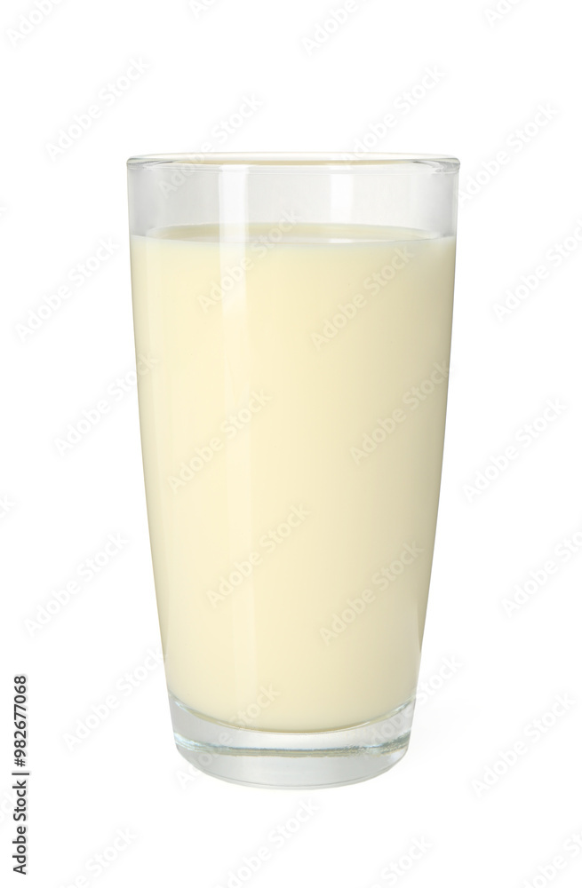 Tasty pineapple smoothie in glass isolated on white Tasty pineapple smoothie in glass isolated on white