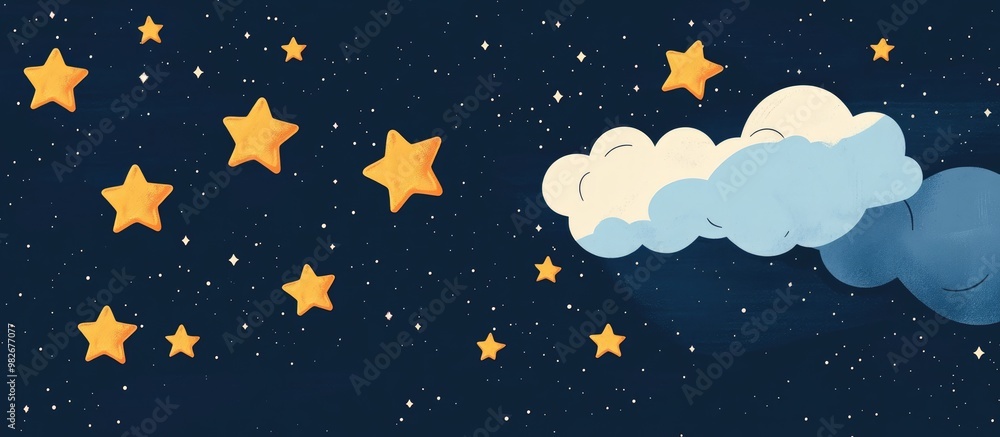 Naklejka premium Cartoon style shooting stars accompanied by a thought bubble in a nostalgic design