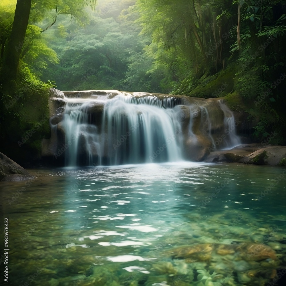 Tranquil Cascades: The Soothing Embrace of Nature's Flow Tranquil Cascades: The Soothing Embrace of Nature's Flow