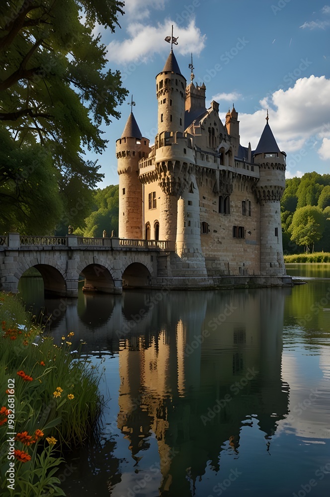 Fototapeta premium castle on the lake