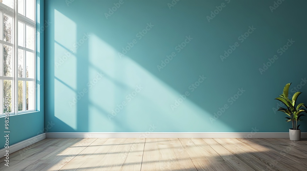 Bright and airy room featuring a teal wall, natural light, and a plant, creating a calming atmosphere for relaxation. Bright and airy room featuring a teal wall, natural light, and a plant, creating a calming atmosphere for relaxation.