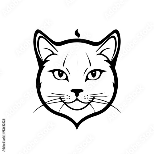 Elegant Cat Logo - Minimalist Feline Vector Design