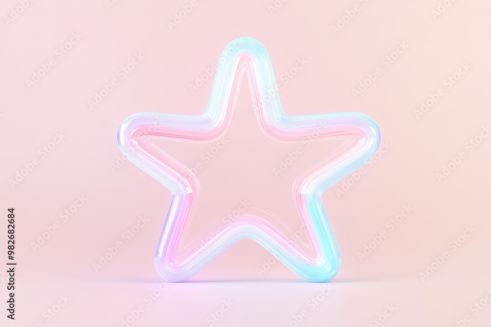 Neon star-shaped sign with pastel colors on a soft pink background, creating a dreamy and modern aesthetic perfect for creative projects or decor. Neon star-shaped sign with pastel colors on a soft pink background, creating a dreamy and modern aesthetic perfect for creative projects or decor.