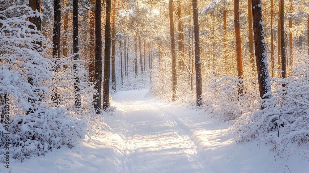 Peaceful Winter Path with Snow-Covered Trees (christmas-tree) Peaceful Winter Path with Snow-Covered Trees (christmas-tree)