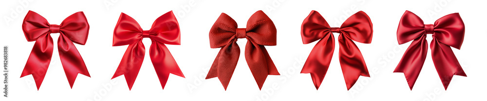 red bow isolated on a transparent or white background, cut-out, PNG red bow isolated on a transparent or white background, cut-out, PNG