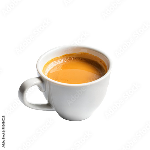 Steaming cup of espresso isolated on transparent background