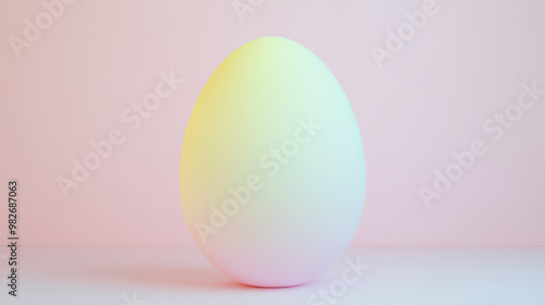 Minimalist pastel-colored egg against a soft pink background, showcasing simplicity and elegance in a serene and contemporary style.