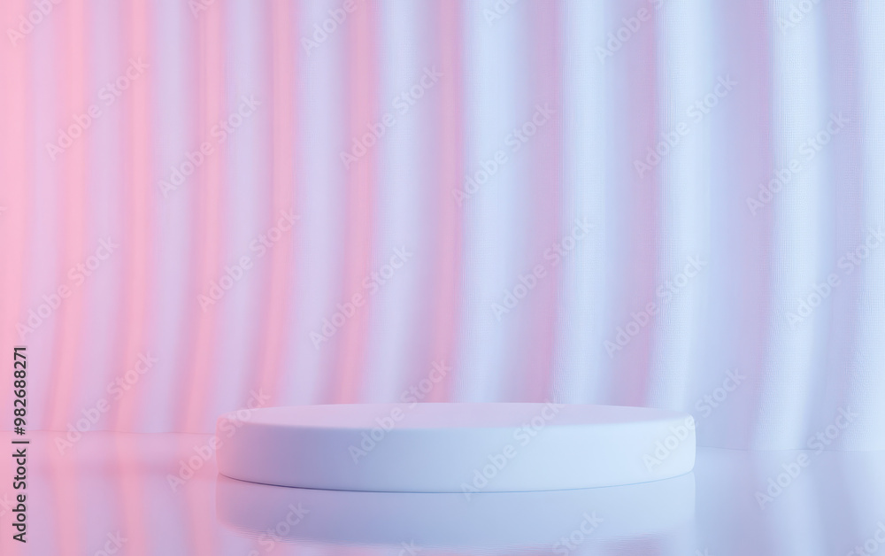 Minimalist white podium against a soft pink and blue wavy textured background, perfect for product display or showcasing modern design. Minimalist white podium against a soft pink and blue wavy textured background, perfect for product display or showcasing modern design.