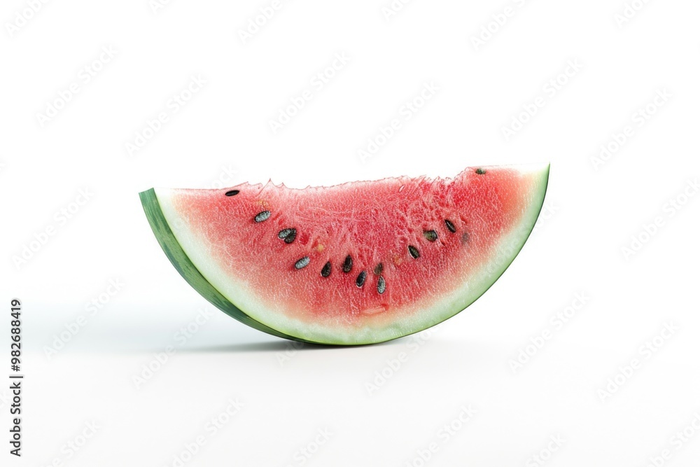 Fresh watermelon slice on a clean white background, perfect for food or lifestyle photography Fresh watermelon slice on a clean white background, perfect for food or lifestyle photography