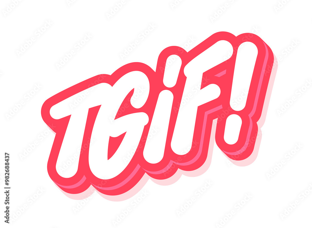 TGIF. Thank God Its Friday. Handwritten vector lettering sticker. TGIF. Thank God Its Friday. Handwritten vector lettering sticker.