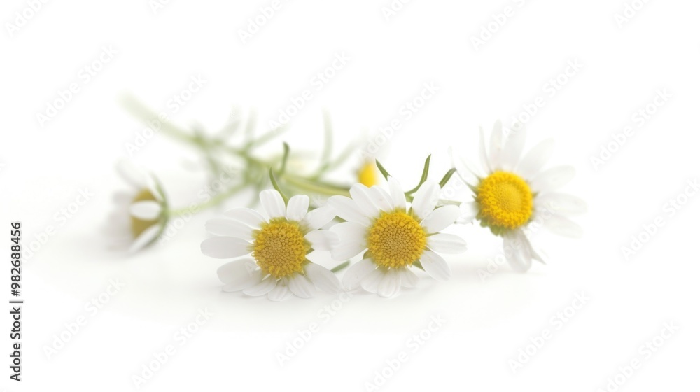 Fototapeta premium A close-up view of a bouquet of flowers on a white background