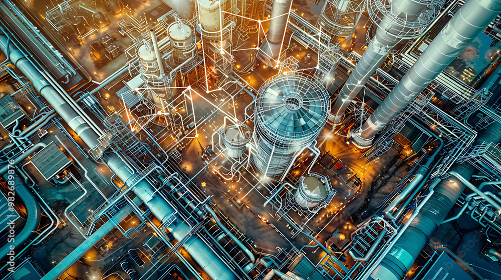 Obraz premium holographic future building