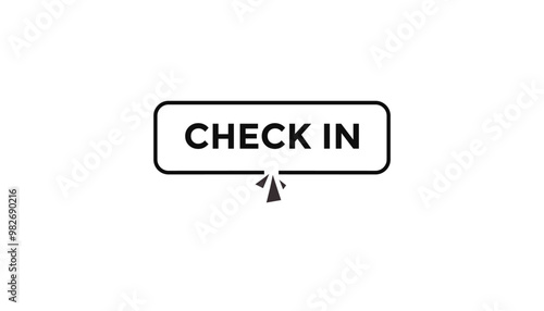 Check in button web banner templates. Vector Illustration 