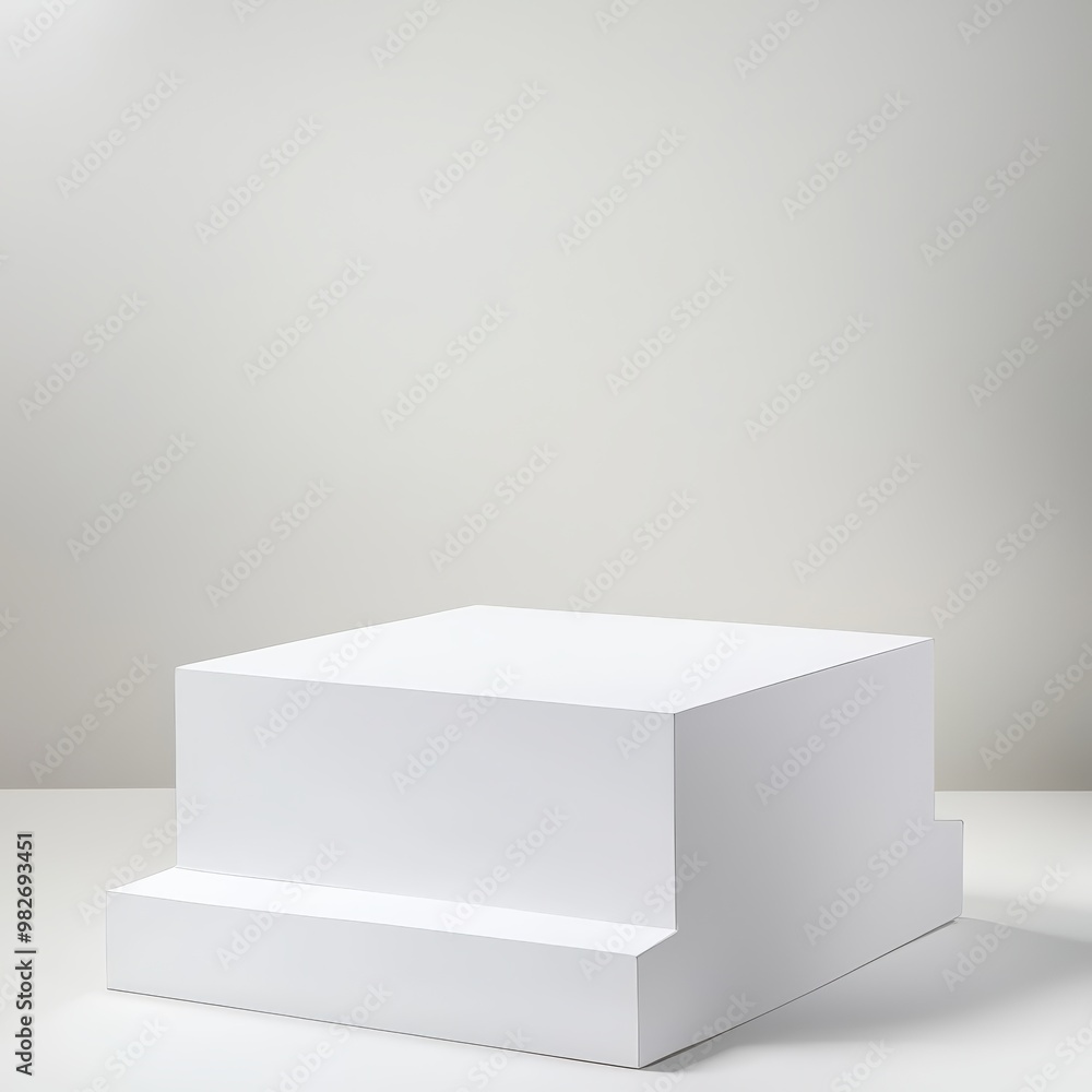 White display stand with two tiers. White display stand with two tiers.