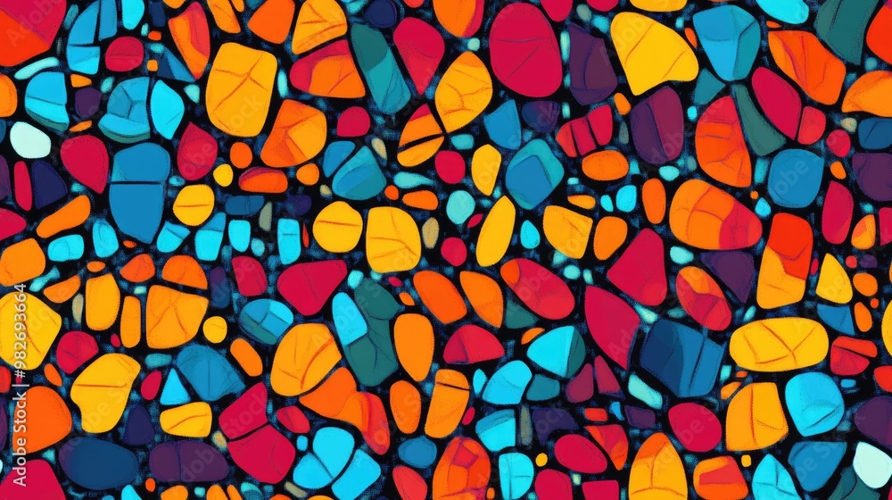 Vibrant seamless mosaic abstract design for textiles and creative projects Vibrant seamless mosaic abstract design for textiles and creative projects