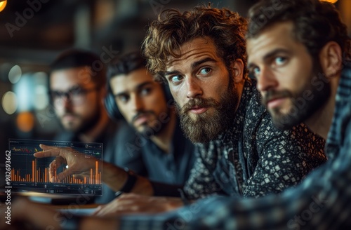 Group of Men Analyzing Data