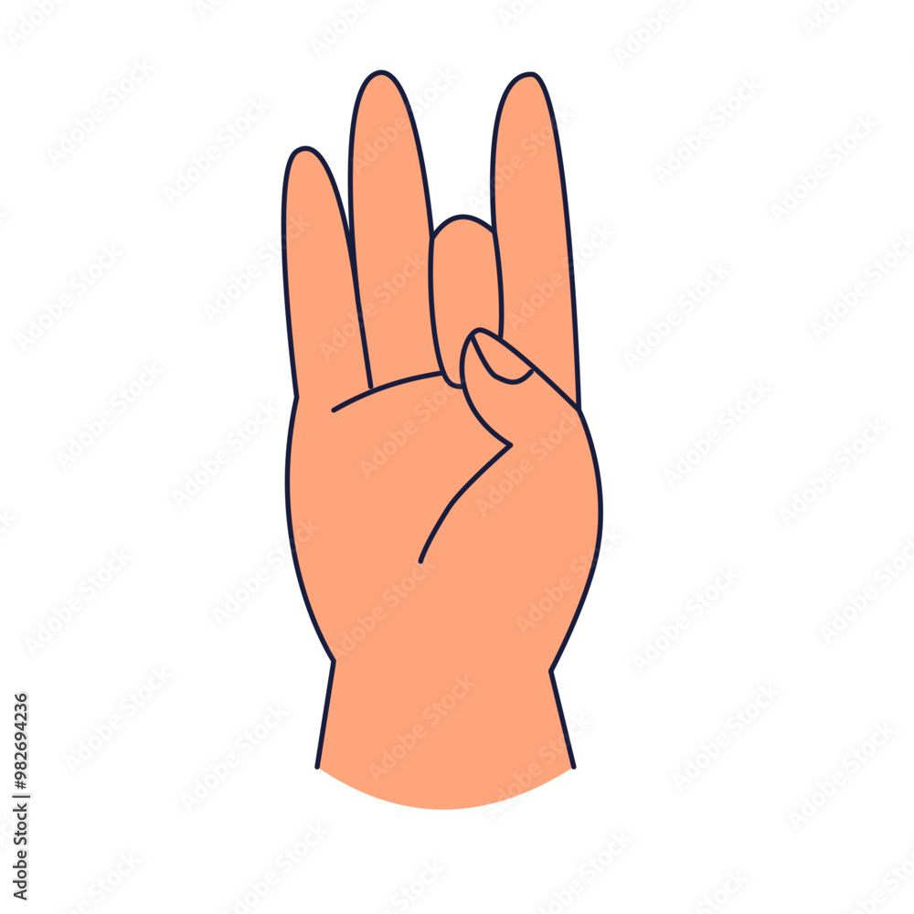 Simple Shuni Mudra hand gesture hasta Sanskrit word for hand in doodle cartoon style isolated on white background Simple Shuni Mudra hand gesture hasta Sanskrit word for hand in doodle cartoon style isolated on white background