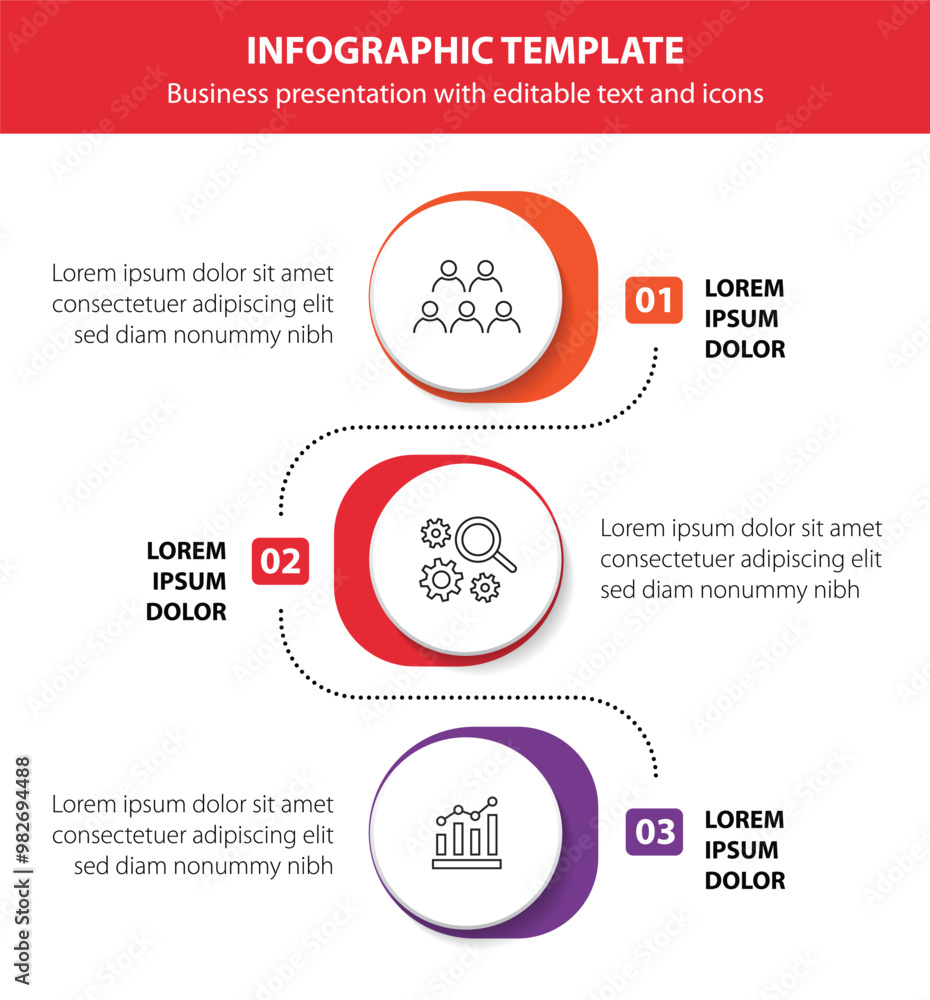 Obraz premium 3 steps infographic flowchart design template