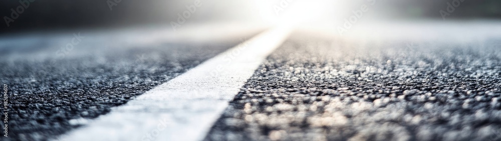 Asphalt Road with White Line Leading to the Horizon Asphalt Road with White Line Leading to the Horizon
