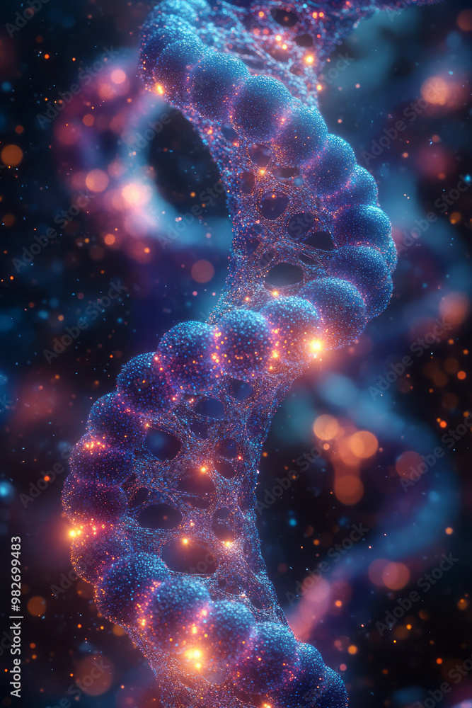 A futuristic depiction of interconnected cells, A futuristic depiction of interconnected cells,