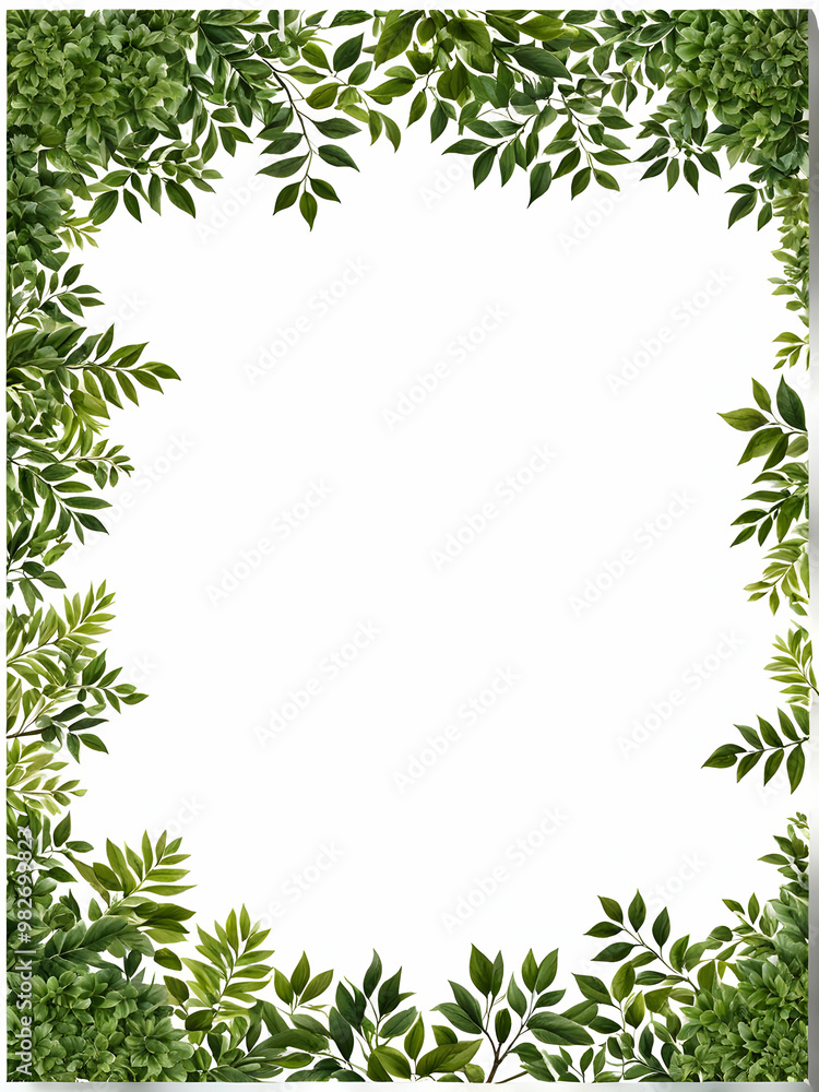 Green leaf bosrder copy space area Green leaf bosrder copy space area