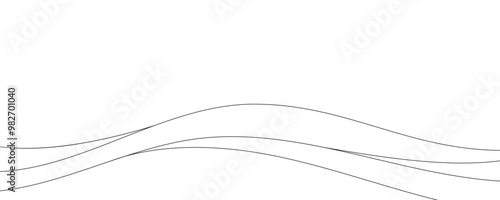 Thin lines, fluid black smooth, wavy abstract pattern on a white background. Minimalist abstract design.