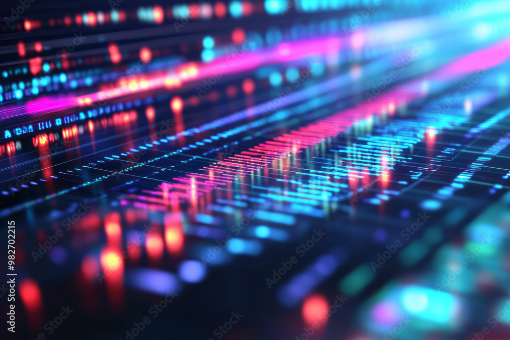 An illustration of a gene chip scanner, with the microarrays displayed as glowing grids, An illustration of a gene chip scanner, with the microarrays displayed as glowing grids,