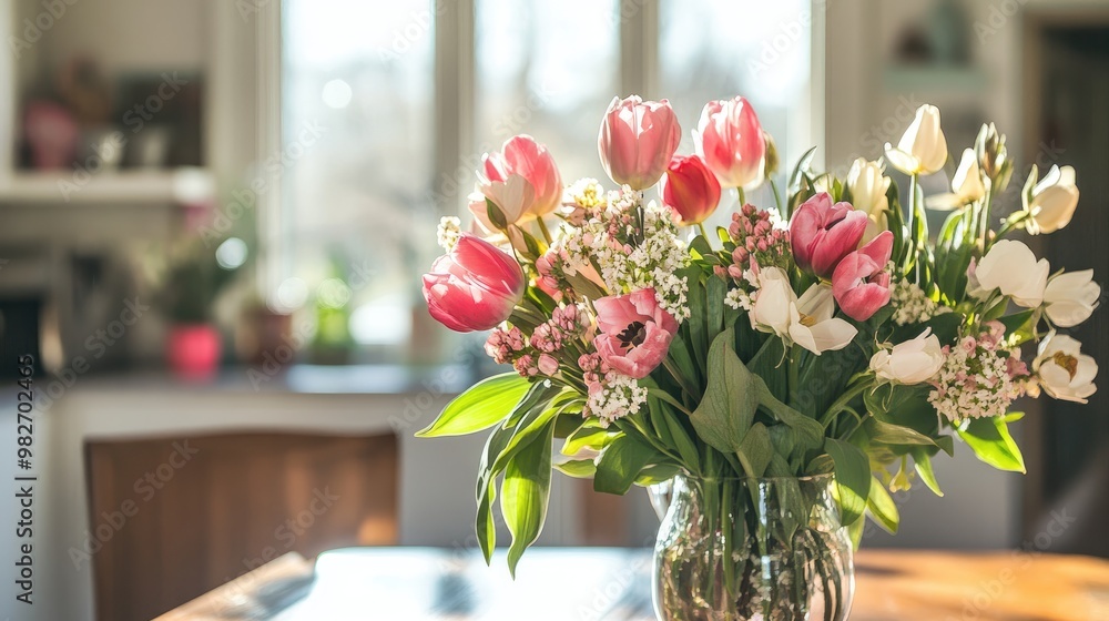 kitchen table, floral centerpiece, spring decor kitchen table, floral centerpiece, spring decor