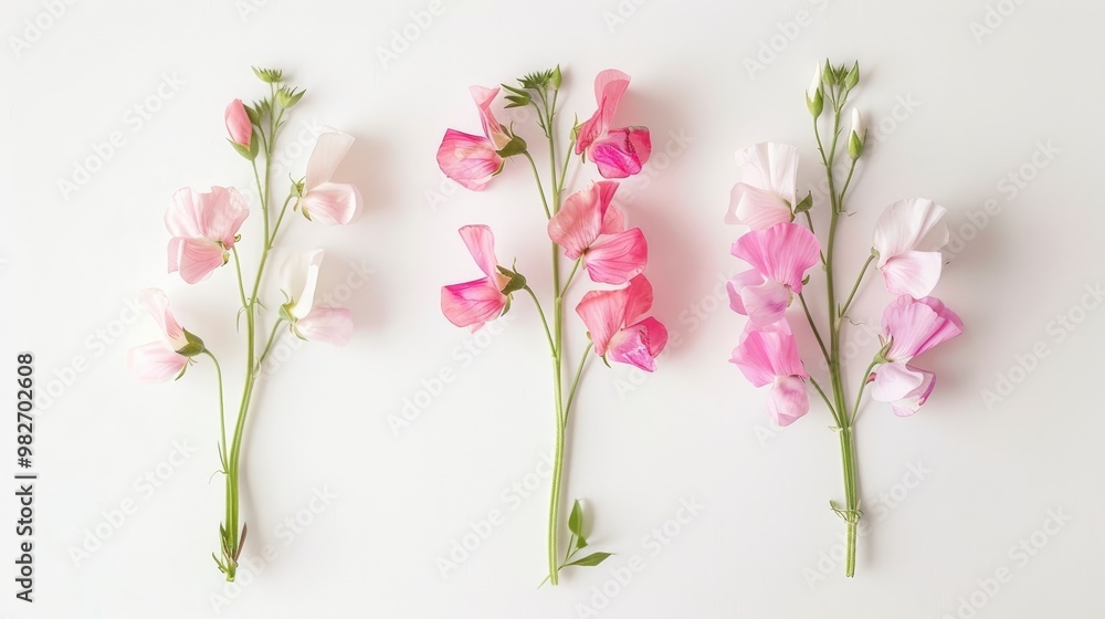 Sweet peas on white Sweet peas on white
