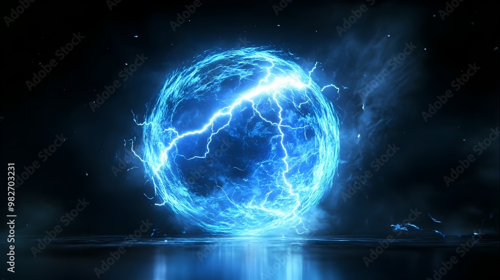 Glowing Spherical Energy Source with Ethereal Lightning Bolts Glowing Spherical Energy Source with Ethereal Lightning Bolts