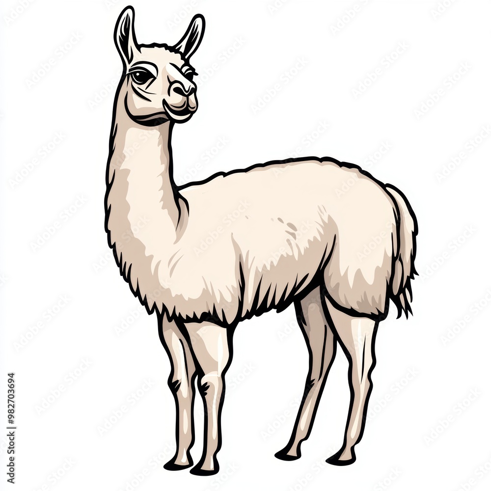 Llama Illustration. Llama Illustration.