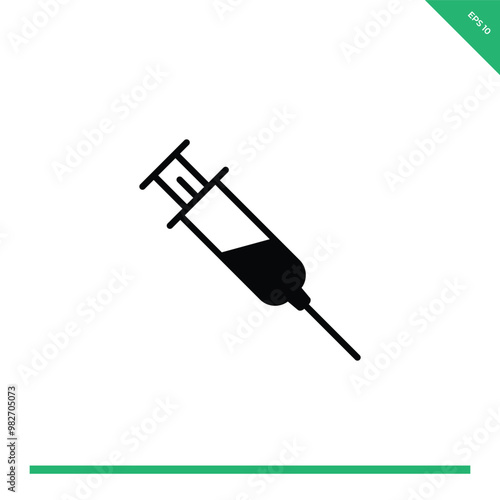 syringe icon, syringe symbol, vector illustration