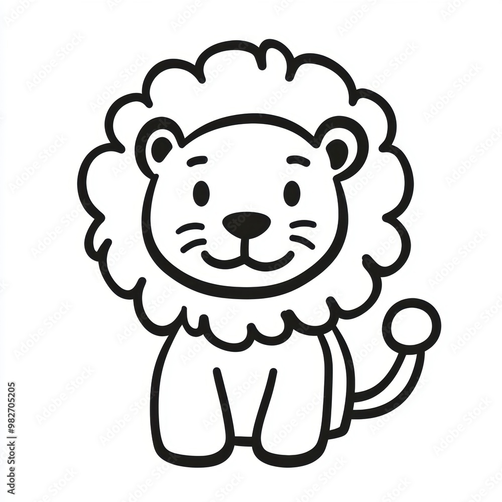 Cute Cartoon Lion. Cute Cartoon Lion.