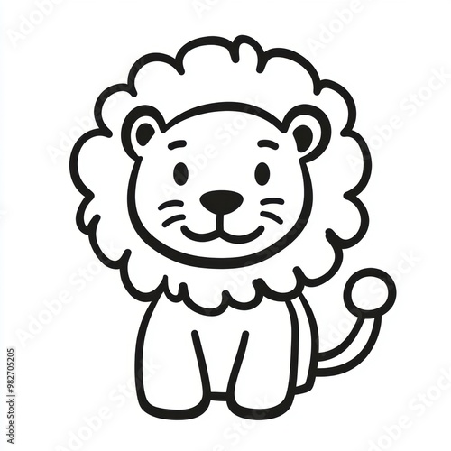 Cute Cartoon Lion.