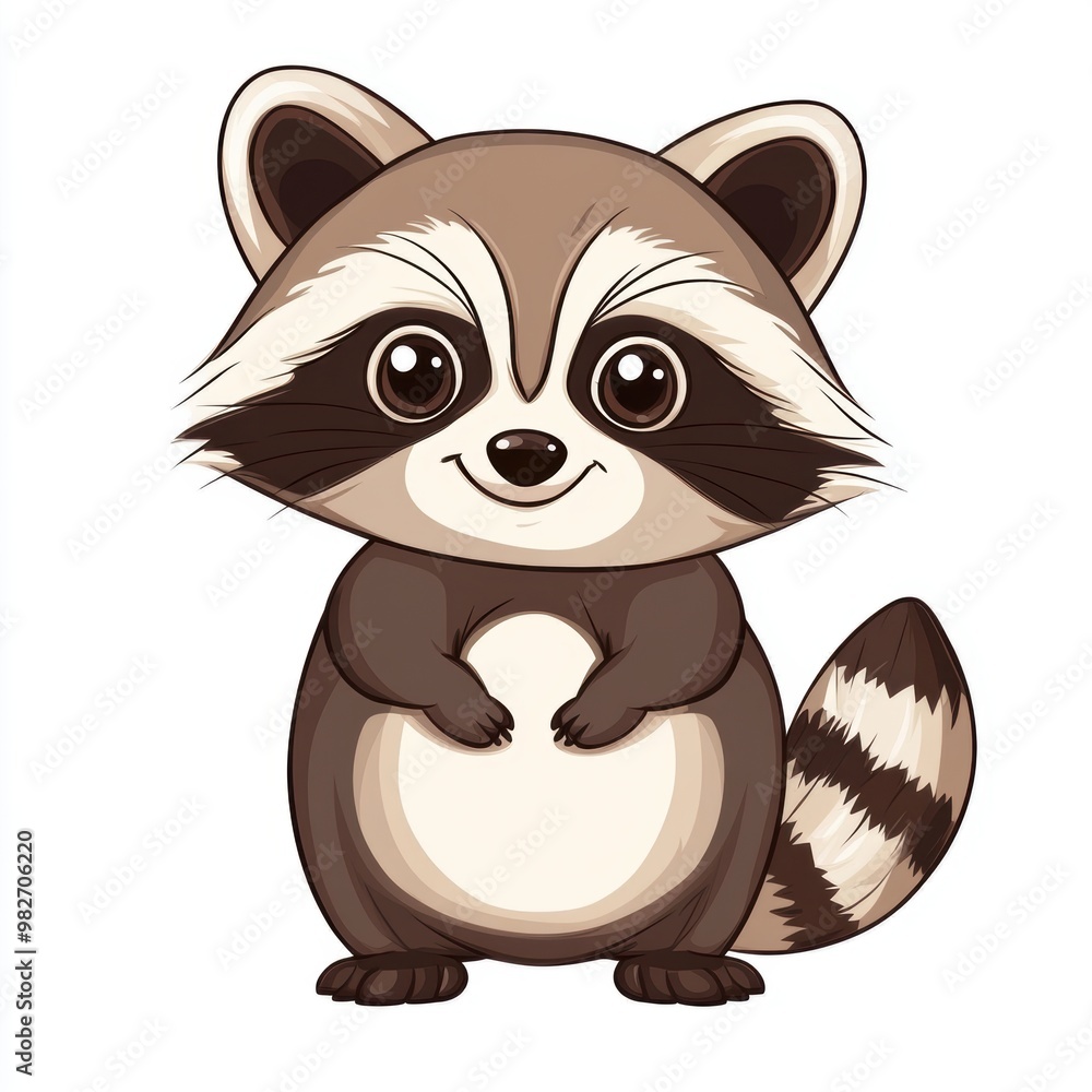 Obraz premium Cute Raccoon Cartoon.