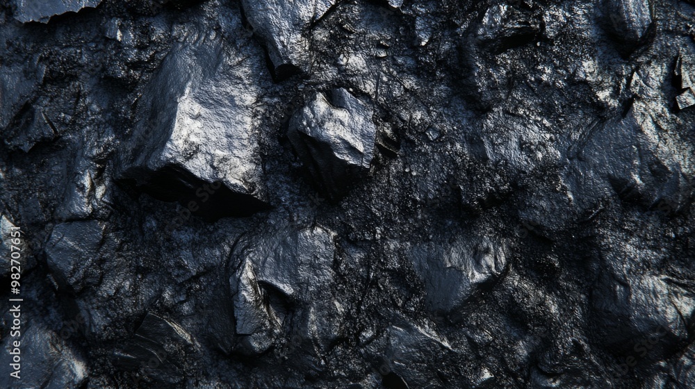 Fototapeta premium Black coal background showing the rough texture of the fossil fuel
