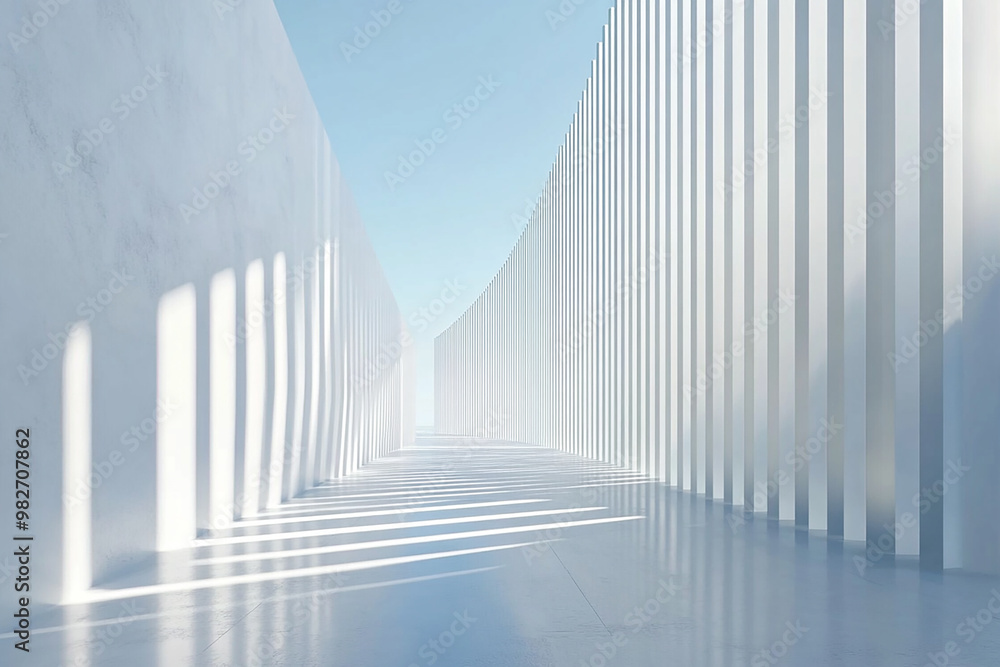 Obraz premium 3D rendering white space architecture minimalist background 