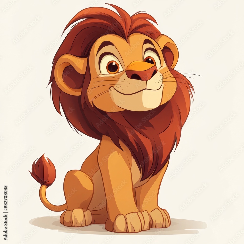 Cute Cartoon Lion. Cute Cartoon Lion.
